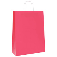 Produktbild för Papperspåsar 250 st med handtag rosa 32x12x42 cm