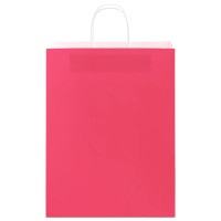 Produktbild för Papperspåsar 250 st med handtag rosa 32x12x42 cm
