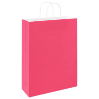 Produktbild för Papperspåsar 250 st med handtag rosa 32x12x42 cm