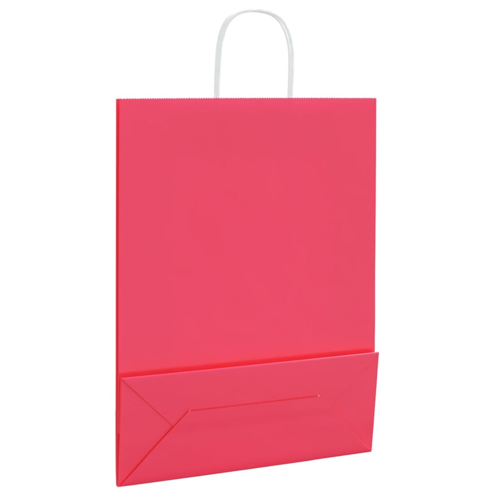 Produktbild för Papperspåsar 250 st med handtag rosa 32x12x42 cm
