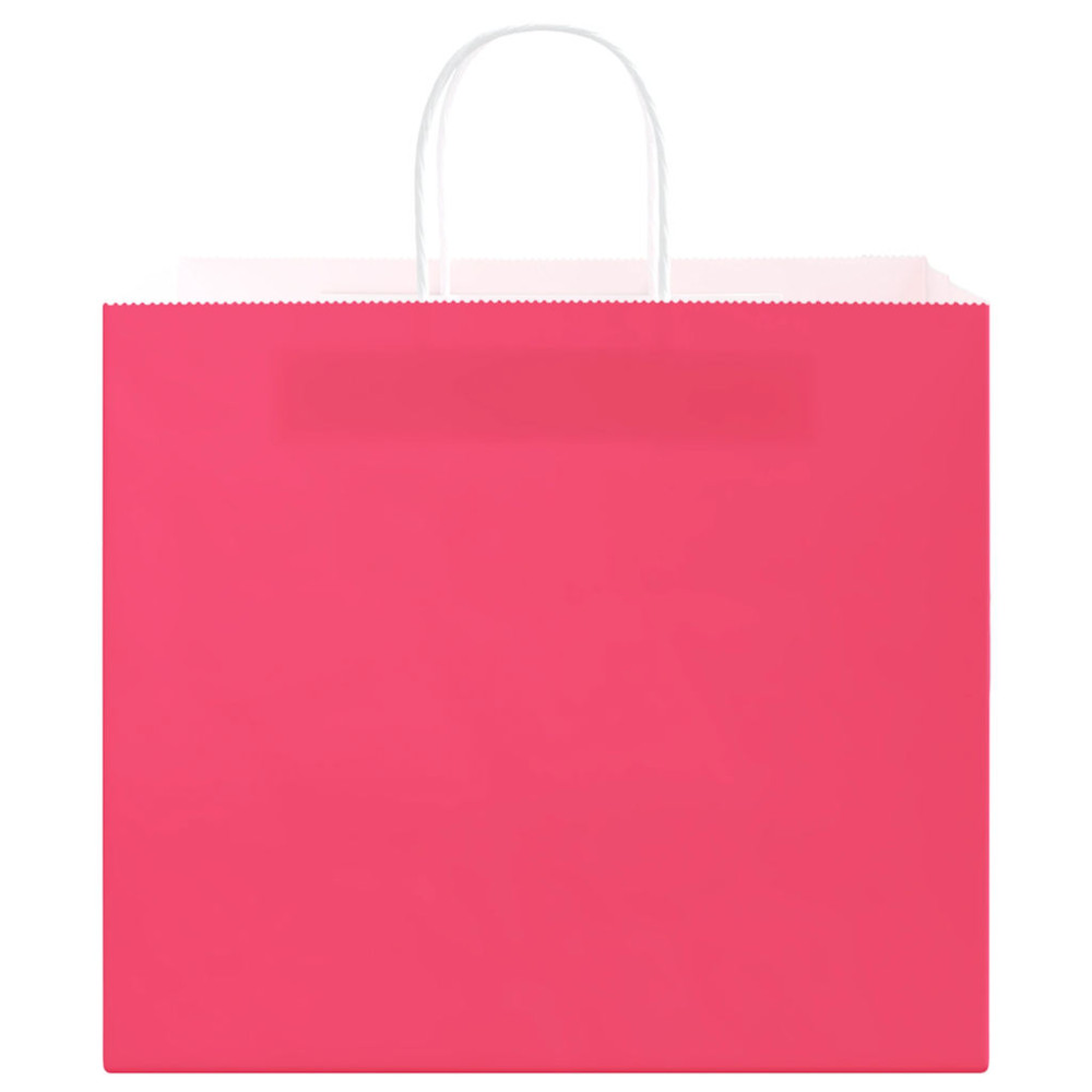 Produktbild för Papperspåsar 250 st med handtag rosa 32x22x28 cm