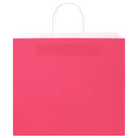 Produktbild för Papperspåsar 250 st med handtag rosa 32x22x28 cm