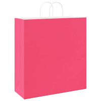 Produktbild för Papperspåsar 250 st med handtag rosa 45x17x48 cm