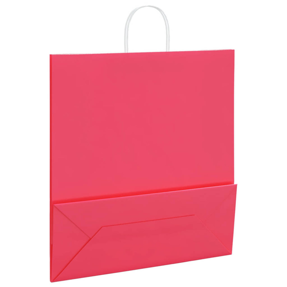 Produktbild för Papperspåsar 250 st med handtag rosa 45x17x48 cm