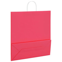 Produktbild för Papperspåsar 250 st med handtag rosa 45x17x48 cm