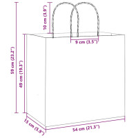 Produktbild för Papperspåsar 250 st med handtag rosa 54x15x49 cm