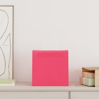Produktbild för Papperspåsar 250 st med handtag rosa 54x15x49 cm