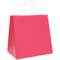 Produktbild för Papperspåsar 250 st med handtag rosa 54x15x49 cm