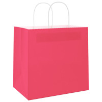 Produktbild för Papperspåsar 250 st med handtag rosa 54x15x49 cm