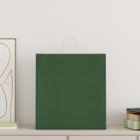Produktbild för Papperspåsar 250 st med handtag grön 45x17x48 cm