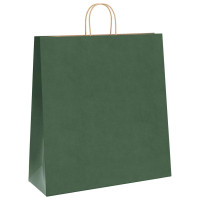 Produktbild för Papperspåsar 250 st med handtag grön 45x17x48 cm