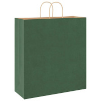 Produktbild för Papperspåsar 250 st med handtag grön 45x17x48 cm