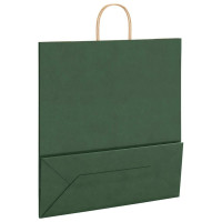 Produktbild för Papperspåsar 250 st med handtag grön 45x17x48 cm