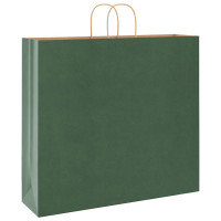 Produktbild för Papperspåsar 250 st med handtag grön 54x15x49 cm