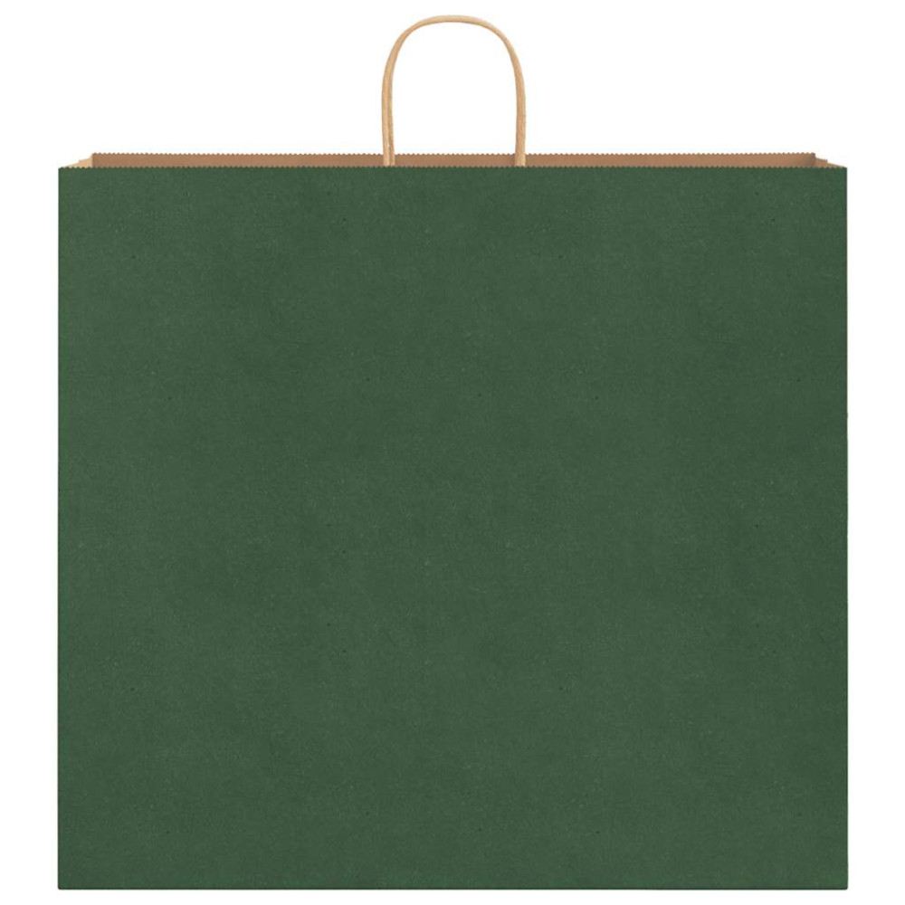 Produktbild för Papperspåsar 250 st med handtag grön 54x15x49 cm