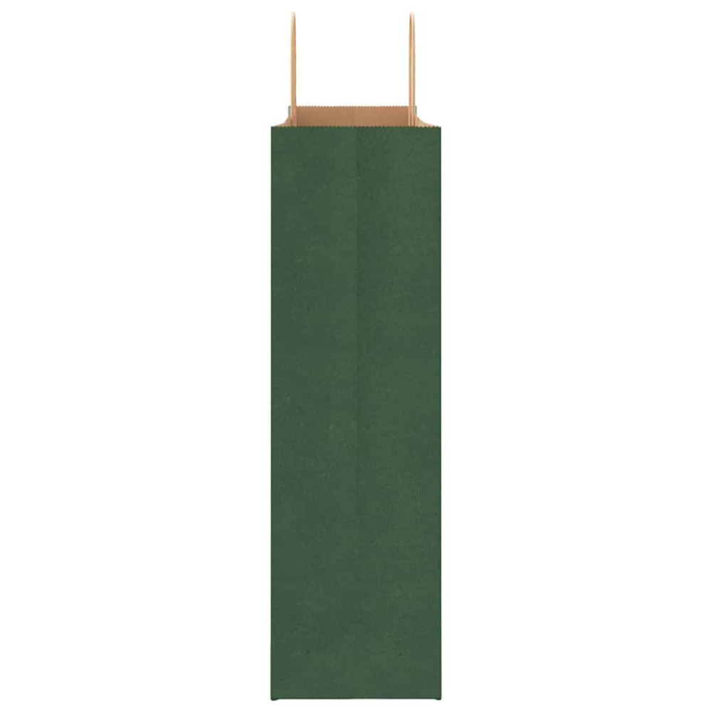 Produktbild för Papperspåsar 250 st med handtag grön 54x15x49 cm