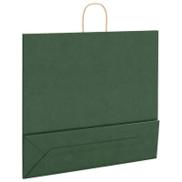 Produktbild för Papperspåsar 250 st med handtag grön 54x15x49 cm