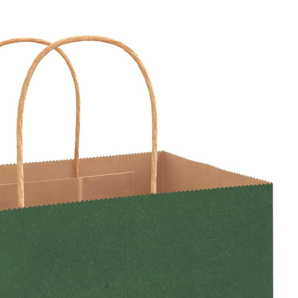 Produktbild för Papperspåsar 250 st med handtag grön 54x15x49 cm