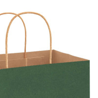 Produktbild för Papperspåsar 250 st med handtag grön 54x15x49 cm