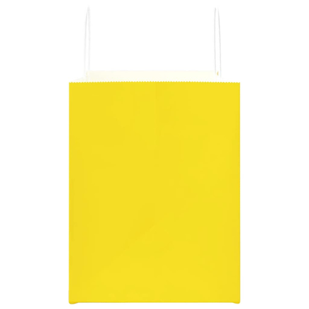 Produktbild för Papperspåsar 50 st med handtag gul 32x22x28 cm