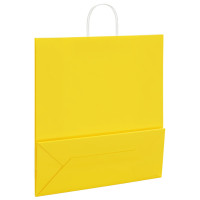 Produktbild för Papperspåsar 50 st med handtag gul 45x17x48 cm