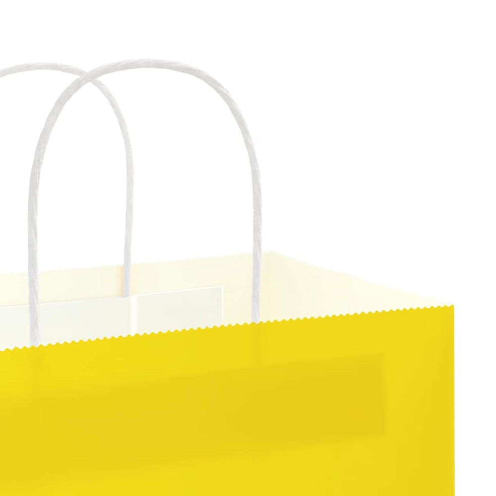 Produktbild för Papperspåsar 50 st med handtag gul 45x17x48 cm