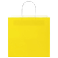 Produktbild för Papperspåsar 250 st med handtag gul 26x17x25 cm