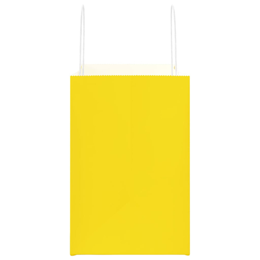 Produktbild för Papperspåsar 250 st med handtag gul 26x17x25 cm