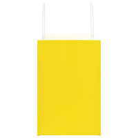 Produktbild för Papperspåsar 250 st med handtag gul 26x17x25 cm