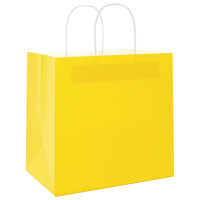 Produktbild för Papperspåsar 250 st med handtag gul 26x17x25 cm