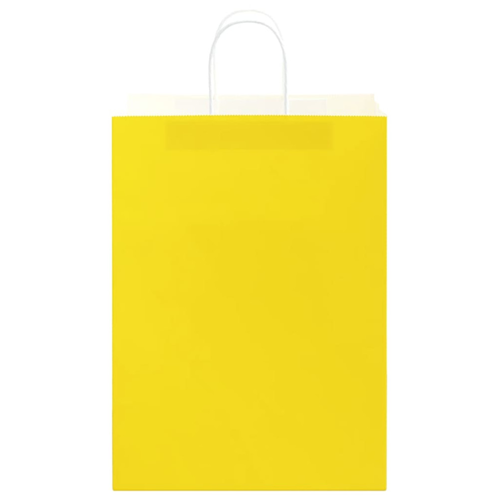 Produktbild för Papperspåsar 250 st med handtag gul 32x17x44 cm