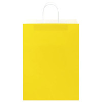 Produktbild för Papperspåsar 250 st med handtag gul 32x17x44 cm