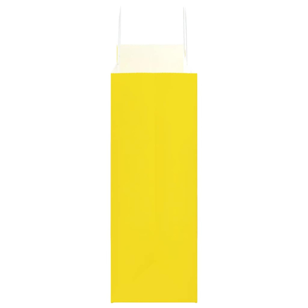 Produktbild för Papperspåsar 250 st med handtag gul 32x17x44 cm