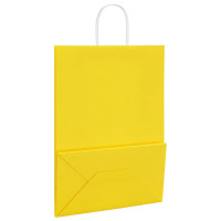 Produktbild för Papperspåsar 250 st med handtag gul 32x17x44 cm