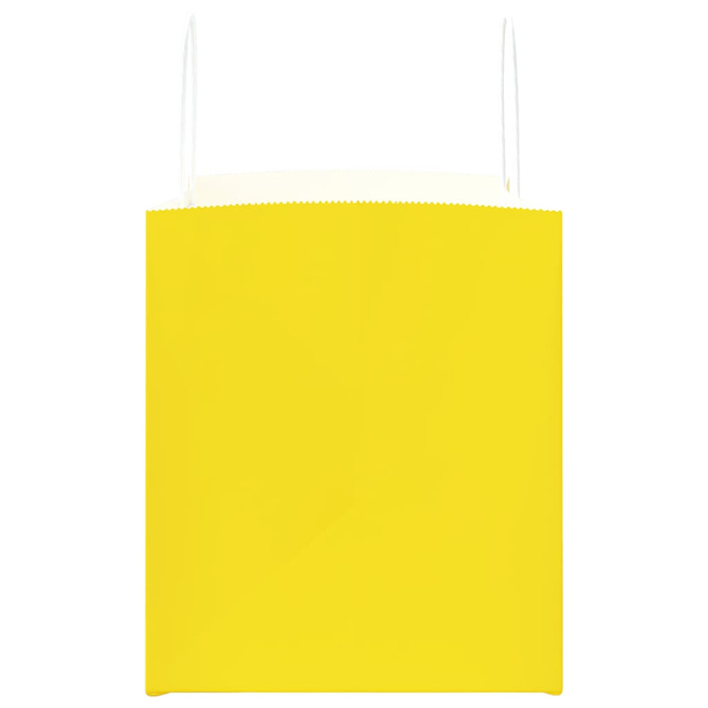 Produktbild för Papperspåsar 250 st med handtag gul 32x22x24 cm