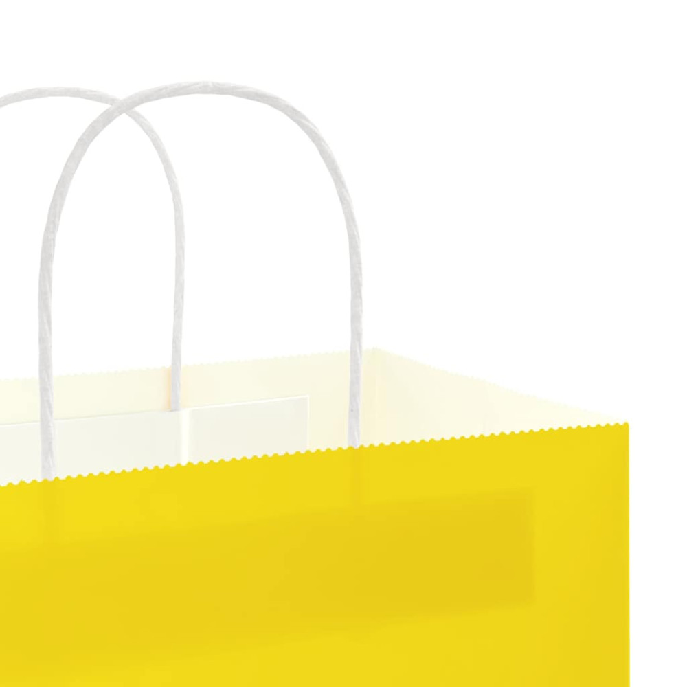 Produktbild för Papperspåsar 250 st med handtag gul 32x22x24 cm