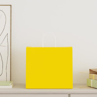 Produktbild för Papperspåsar 250 st med handtag gul 32x22x28 cm