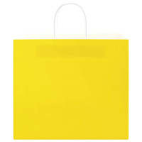 Produktbild för Papperspåsar 250 st med handtag gul 32x22x28 cm
