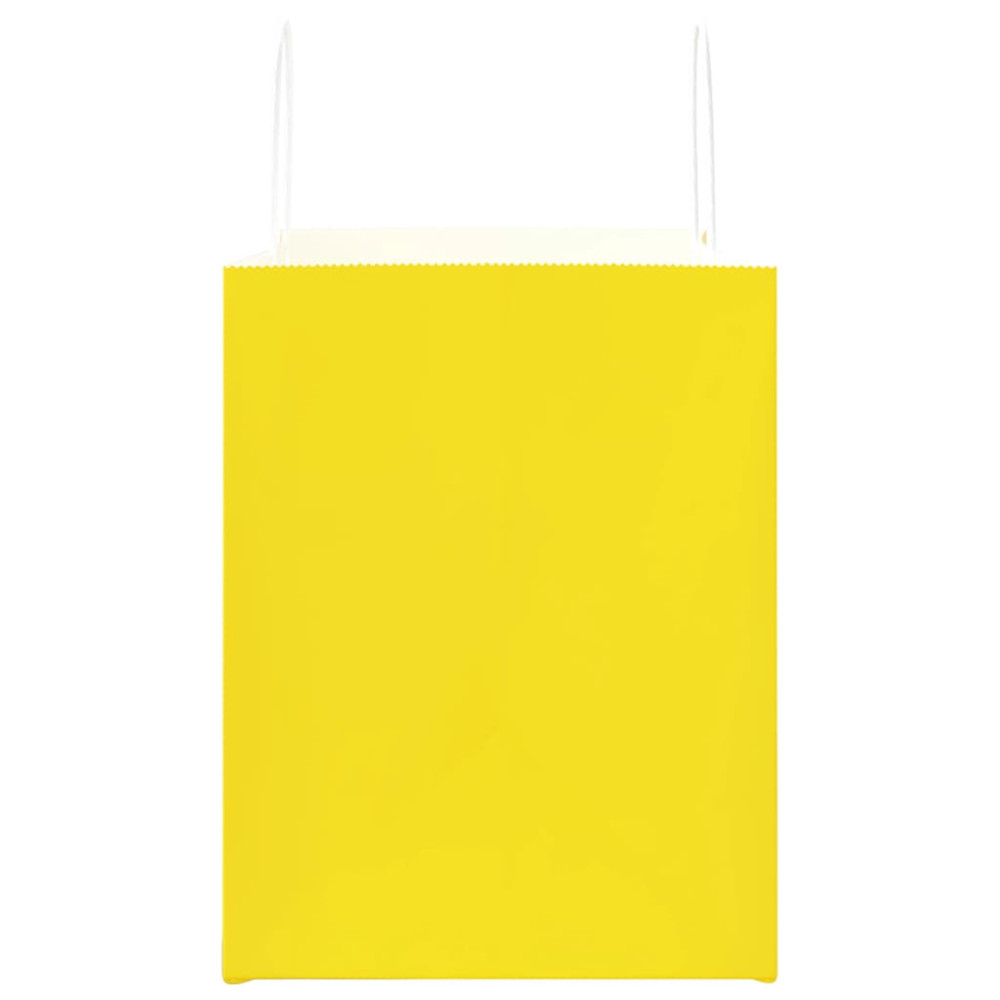 Produktbild för Papperspåsar 250 st med handtag gul 32x22x28 cm