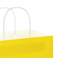 Produktbild för Papperspåsar 250 st med handtag gul 32x22x28 cm