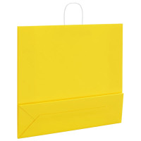 Produktbild för Papperspåsar 250 st med handtag gul 54x15x49 cm