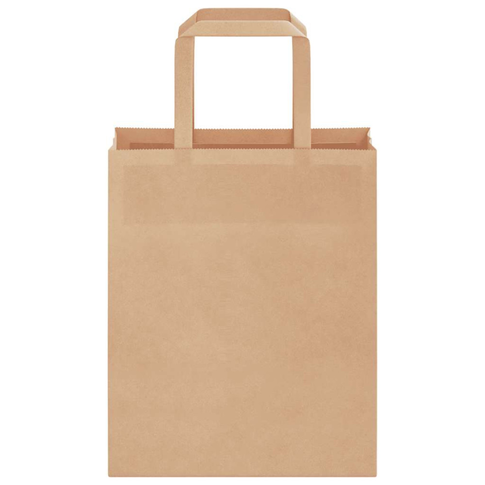 Produktbild för Papperspåsar 50 st med handtag brun 18x8x22 cm
