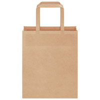 Produktbild för Papperspåsar 50 st med handtag brun 18x8x22 cm
