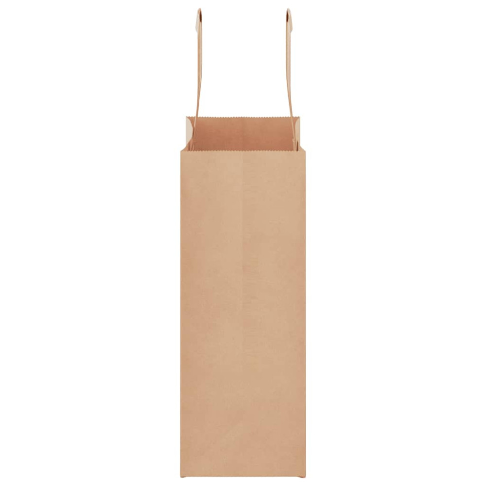 Produktbild för Papperspåsar 50 st med handtag brun 18x8x22 cm