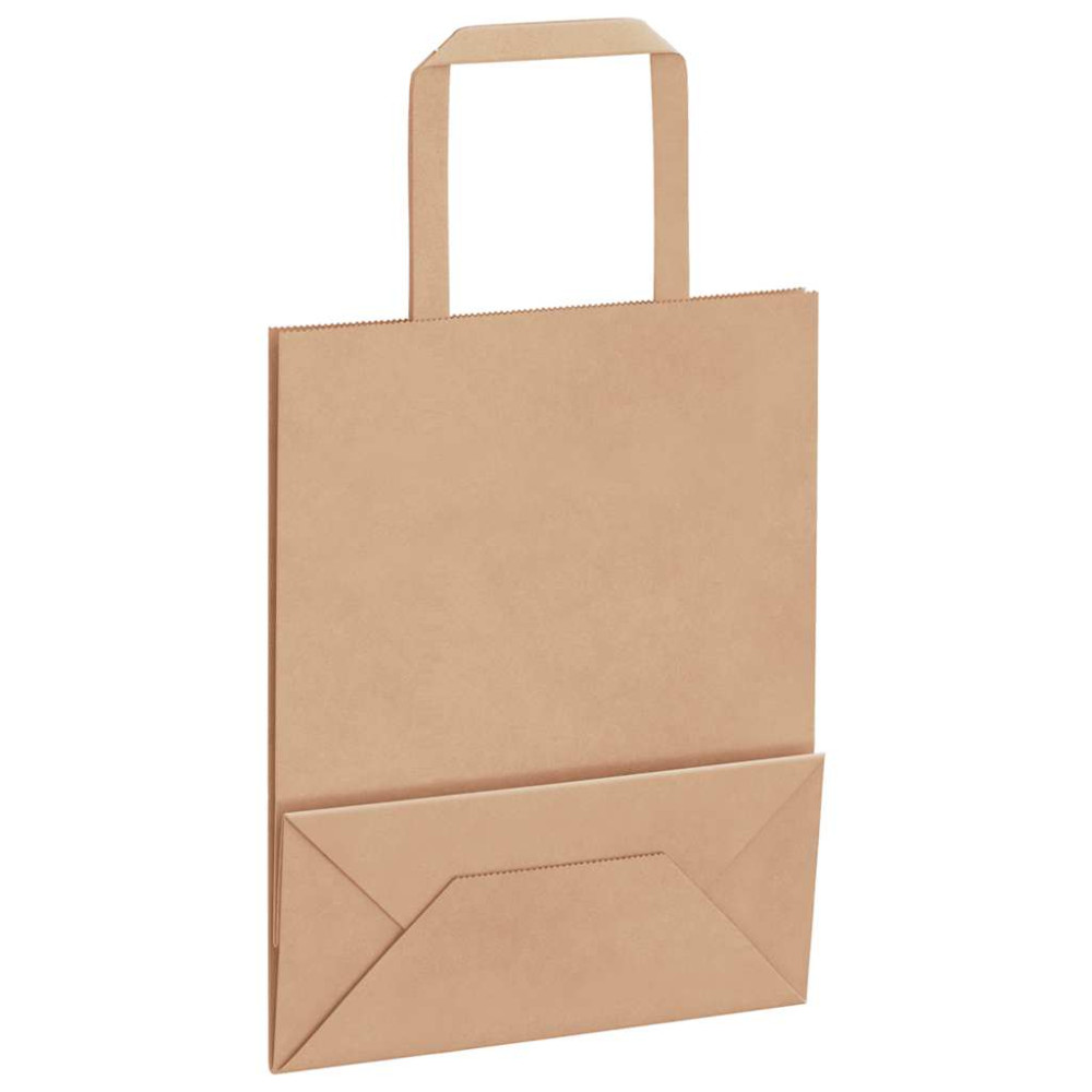 Produktbild för Papperspåsar 50 st med handtag brun 18x8x22 cm