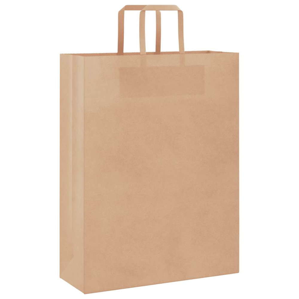 Produktbild för Papperspåsar 50 st med handtag brun 32x12x42 cm