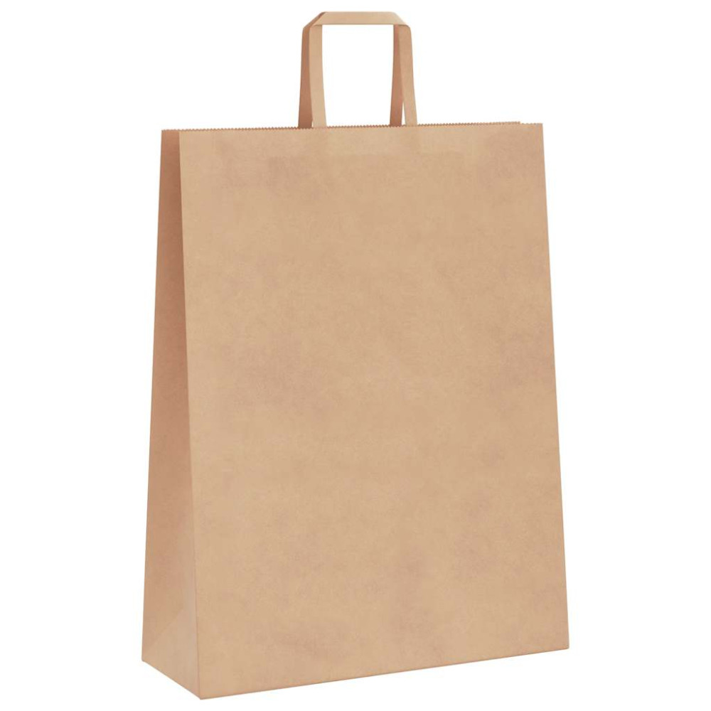 Produktbild för Papperspåsar 50 st med handtag brun 32x12x42 cm