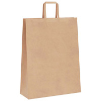 Produktbild för Papperspåsar 50 st med handtag brun 32x12x42 cm