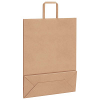 Produktbild för Papperspåsar 50 st med handtag brun 32x12x42 cm