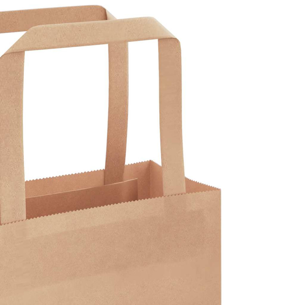 Produktbild för Papperspåsar 50 st med handtag brun 32x12x42 cm